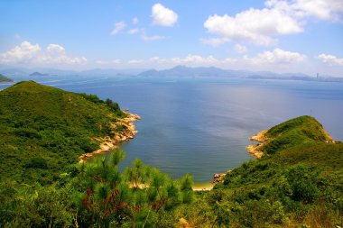 Hong Kong landscape from mountains clipart