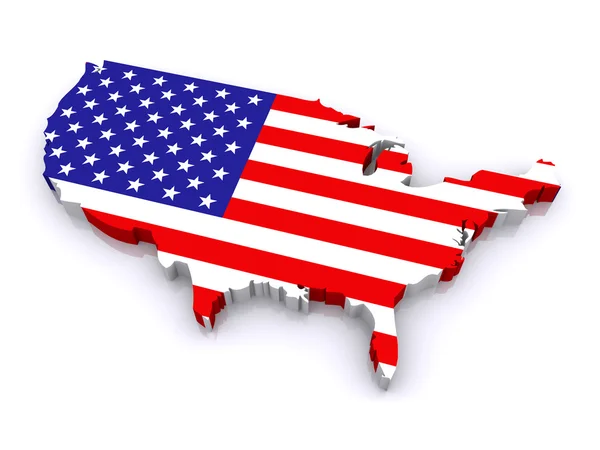 3d mapa de Estados Unidos — Fotografia de Stock