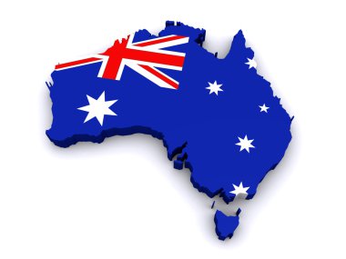 3d map of Australia clipart