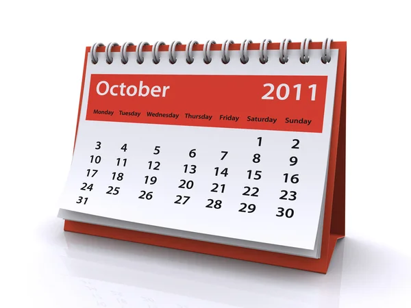 stock image October 2011 calendar