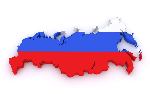 3D Mapa Rosji — Zdjęcie stockowe