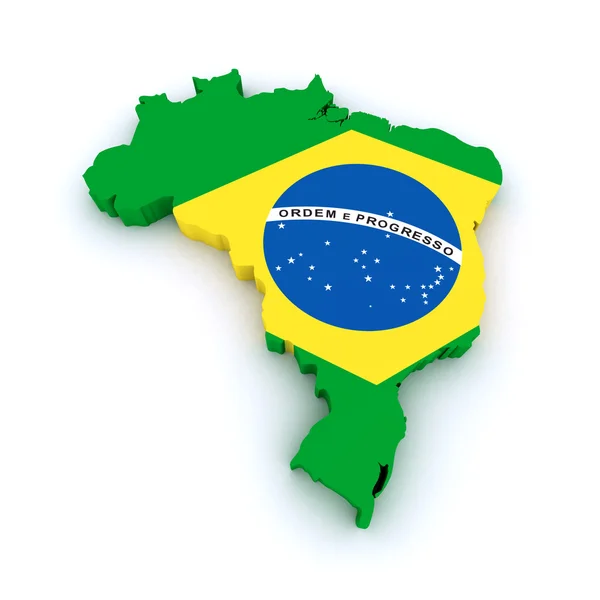 3D-Karte von Brasilien — Stockfoto