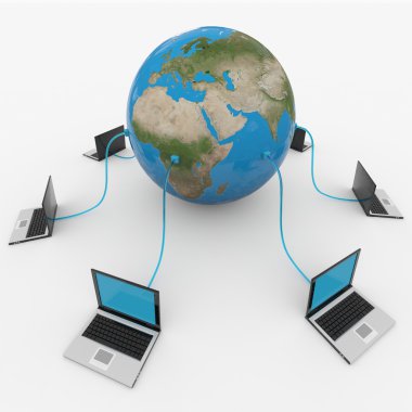 Global computer network. Internet concept. clipart