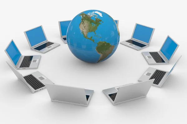 Глобальная компьютерная сеть. Интернет-концепция . — стоковое фото