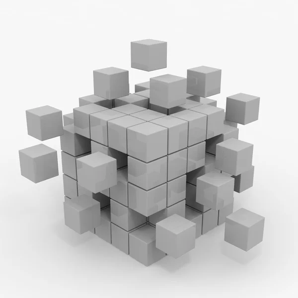 Сборка куба из блоков — стоковое фото