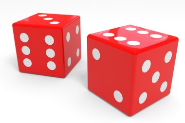 Red dices clipart