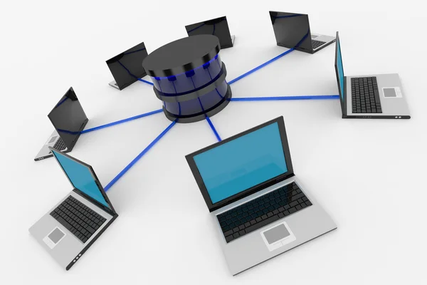 Sieć streszczenie komputer i bazy danych. koncepcja. — Zdjęcie stockowe