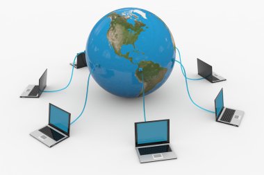 Global computer network. Internet concept. clipart