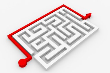 Path across labyrinth clipart