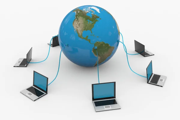 グローバル コンピュータ ネットワーク。インターネットの概念. — ストック写真