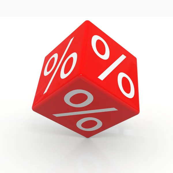 Cubo rojo con porcentajes — Foto de Stock