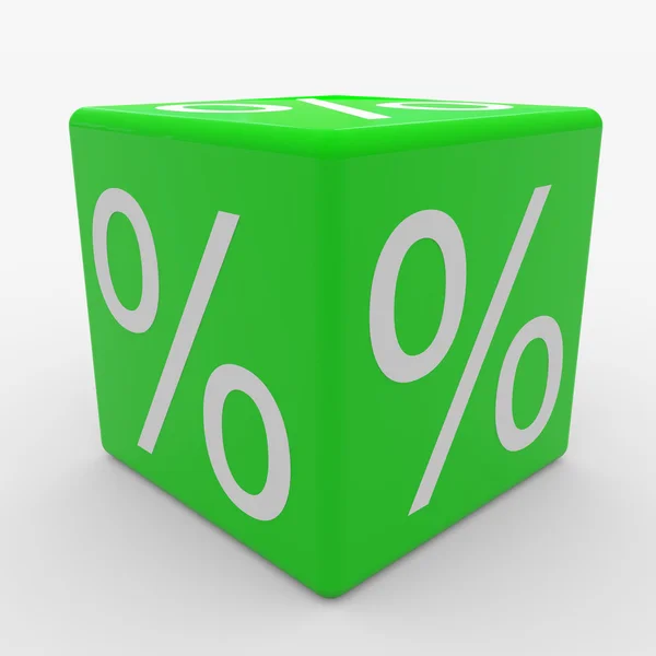 Gröna kub med procent — Stockfoto