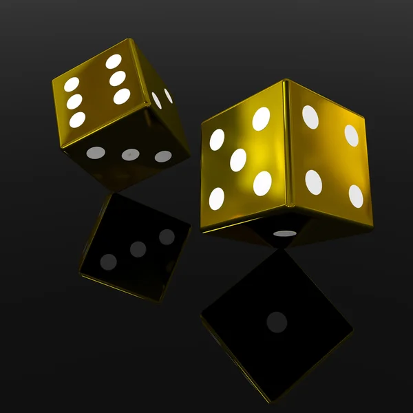 Gold dices — Stock Photo, Image