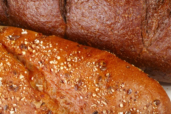 Πέντε σιτάρι ιταλικά και ψωμί σικάλεως μακροεντολή ψωμιά — Φωτογραφία Αρχείου