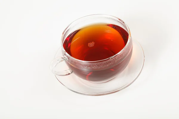 Copa de vidrio de té caliente — Foto de Stock