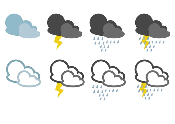 Icons with rainy weather — Stock Vector