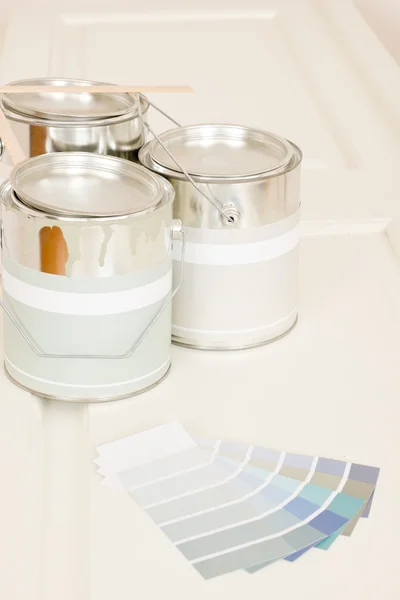 Decorazione della casa vernice può colore campioni — Foto Stock