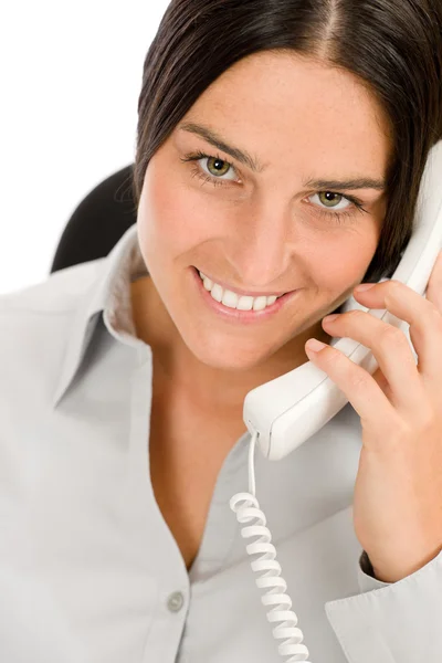 Lächelnde Geschäftsfrau attraktive Berufung — Stockfoto