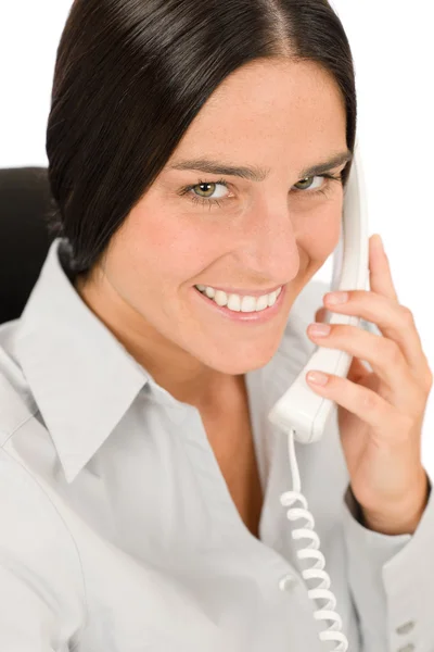 Усміхнена бізнес-леді привабливе покликання — стокове фото