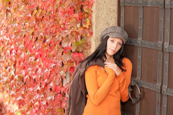 Retrato de outono de bela jovem modelo feminino — Fotografia de Stock