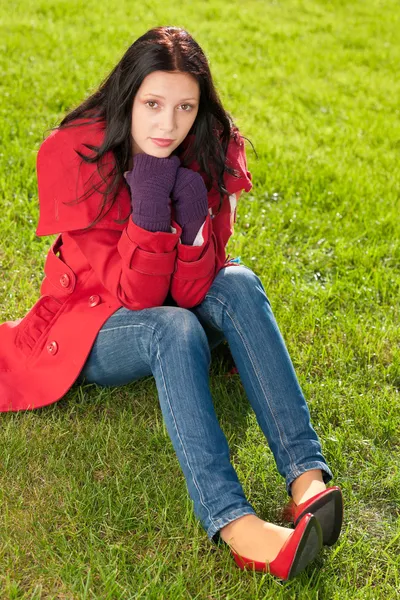 Winter outfit portrait of beautiful female model Stock Photo