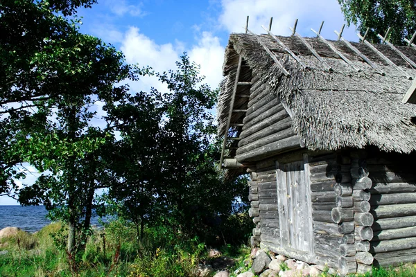 Casa cujo telhado foi feito de junco — Fotografia de Stock