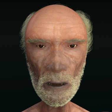 Men 3D face wiew on black background clipart