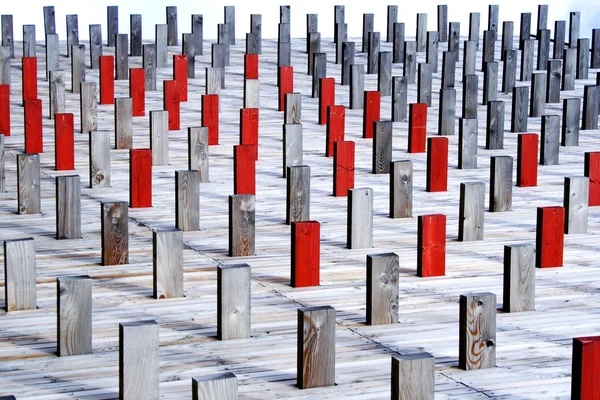 stock image Pieces of wood planks appear from flooring