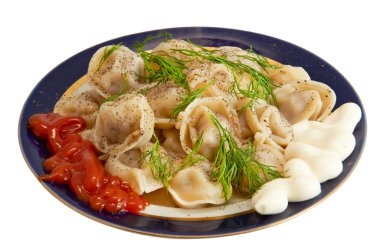 Russian dumplings with meat clipart