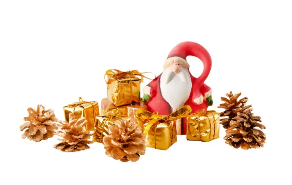 Papai Noel e decoração de Natal — Fotografia de Stock