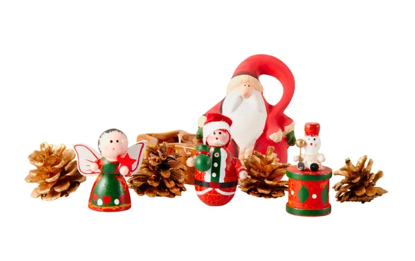 Papai Noel e decoração de Natal — Fotografia de Stock