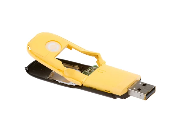 USB błysk przejażdżka na białym tle — Zdjęcie stockowe