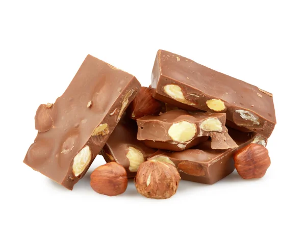 stock image Chocolate with nuts isolated