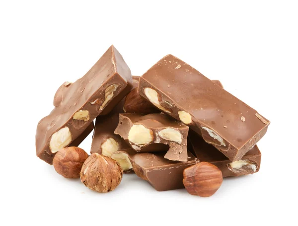 stock image Chocolate with nuts isolated