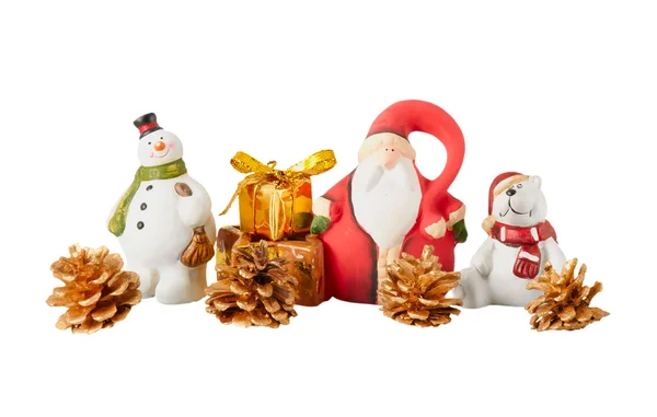 Santa Claus a vánoční dekorace — Stock fotografie