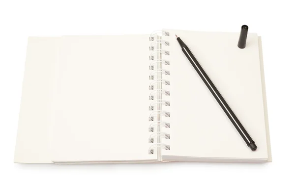 Planejador aberto com caneta — Fotografia de Stock