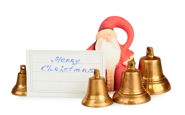 Christmas Santa Claus with bells — Stock Photo, Image