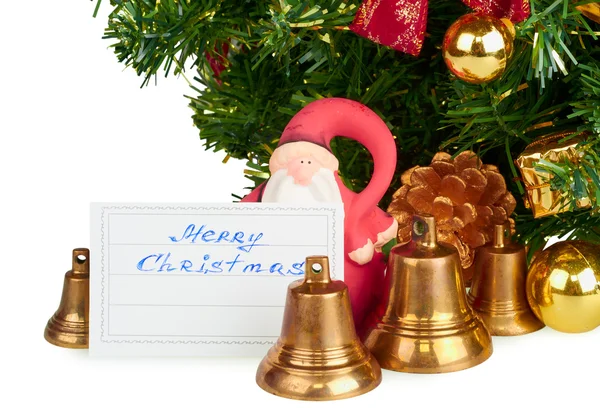 Christmas Santa Claus with bells — Stock Photo, Image