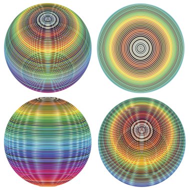 Set of vector sphere in full color range clipart