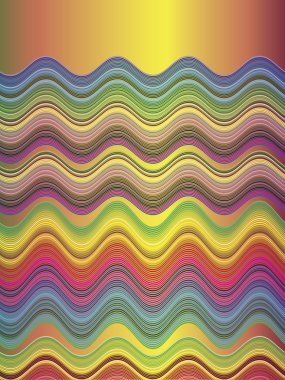 Waves in full color range clipart