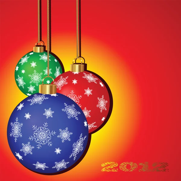 Рождественский фон с воздушными шарами — стоковый вектор