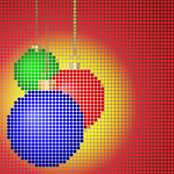 Jul bakgrund med bollar av en mosaik — Stock vektor