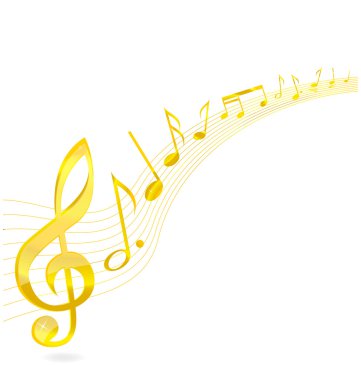 soyut müzik anahtar işareti altın rengi