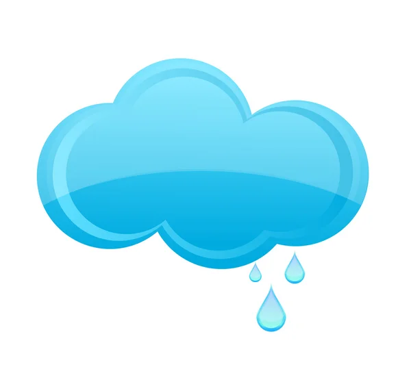 Cam yağmur bulutu işareti mavi renk — Stok Vektör