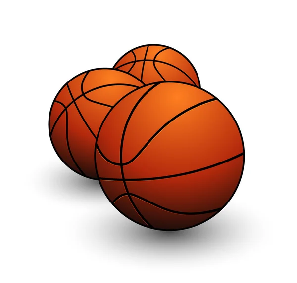 Esporte bolas de basquete símbolo cor laranja —  Vetores de Stock