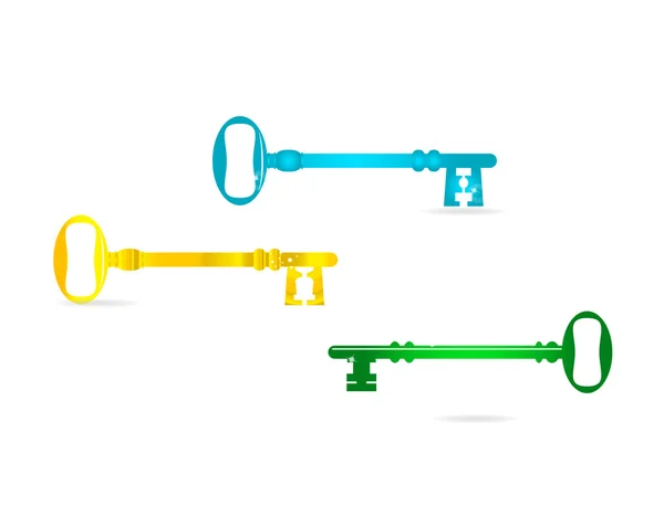 Set di chiavi astratte e colorate in vetro — Vettoriale Stock