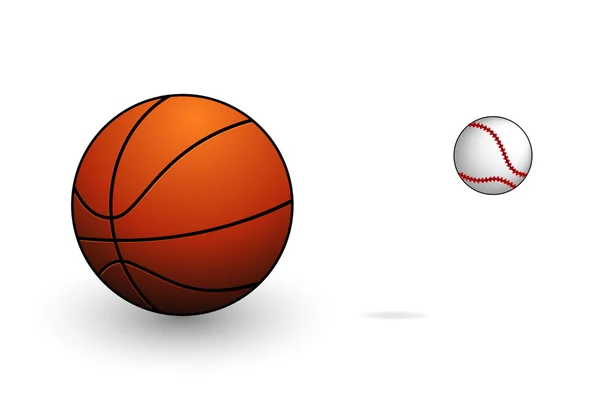Набор символов баскетбола и бейсбола — стоковый вектор