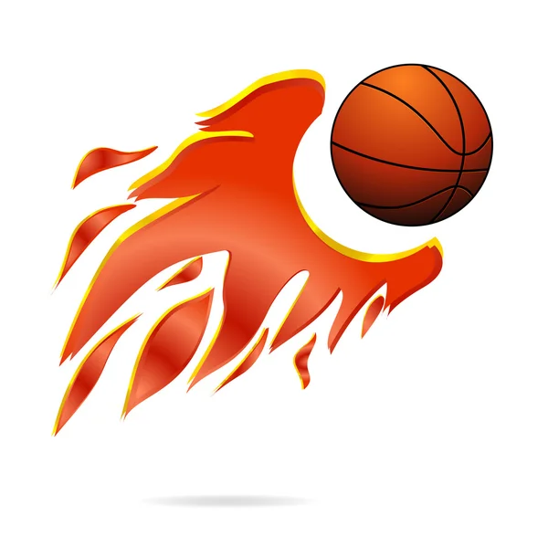 Φωτιά πετούν αθλητισμού μπάλα σύμβολο πορτοκαλί χρώμα — Διανυσματικό Αρχείο