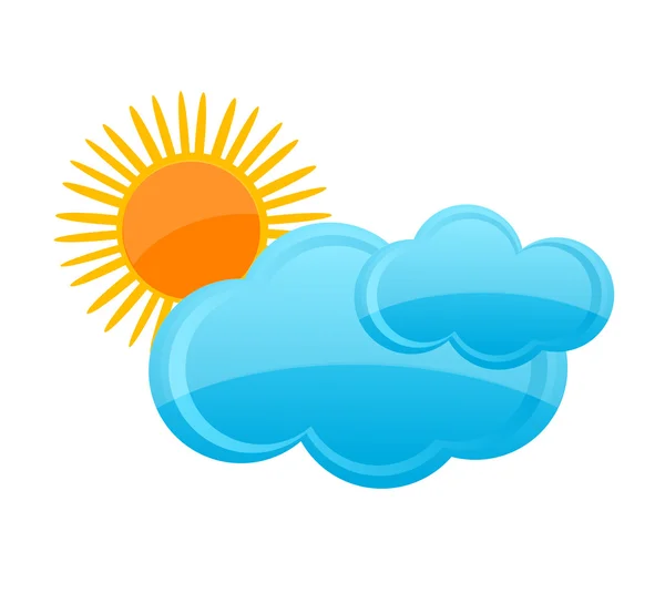 Símbolo meteorológico nuvem e sol — Vetor de Stock