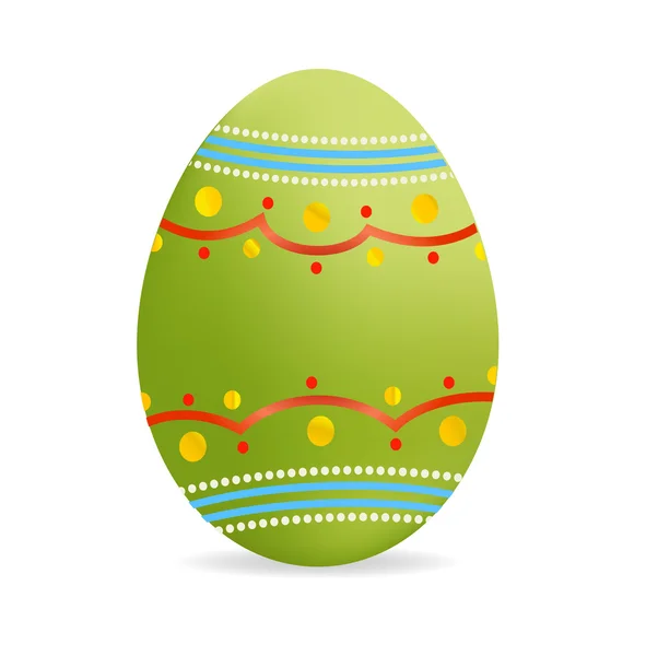 Izole dekoratif yeşil Paskalya yumurtası sembolü — Stok Vektör